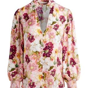Alice + Olivia Floral Pink Blouse